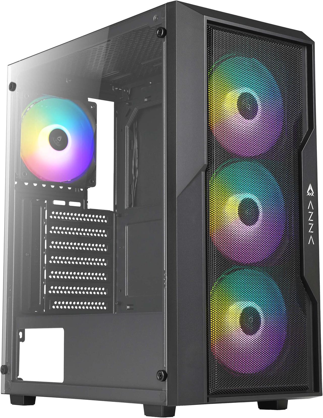 Gaming Case AZZA Fighter ATX Black (4x120mm RGB)