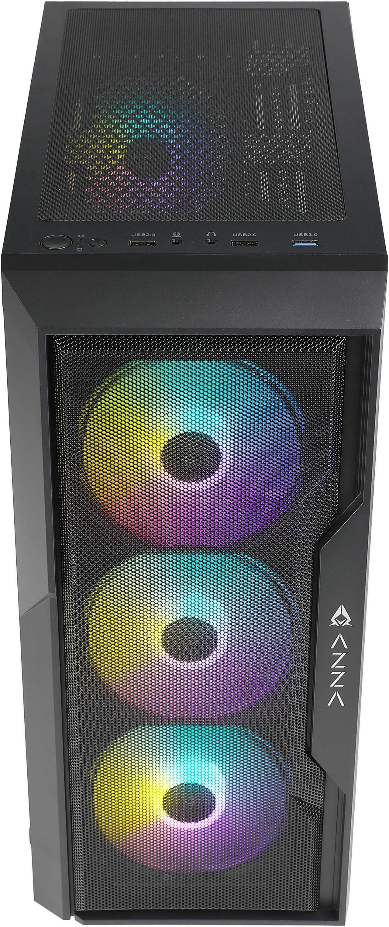 Gaming Case AZZA Fighter ATX Black (4x120mm RGB)